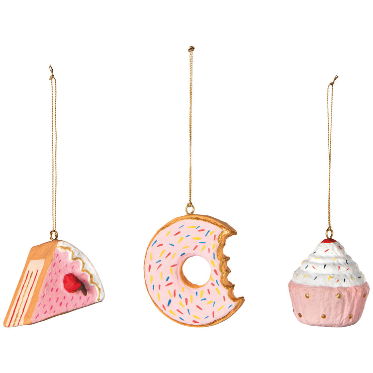Sweet Tooth Felt Christmas Tree Ornaments - 3 Assorted Styles