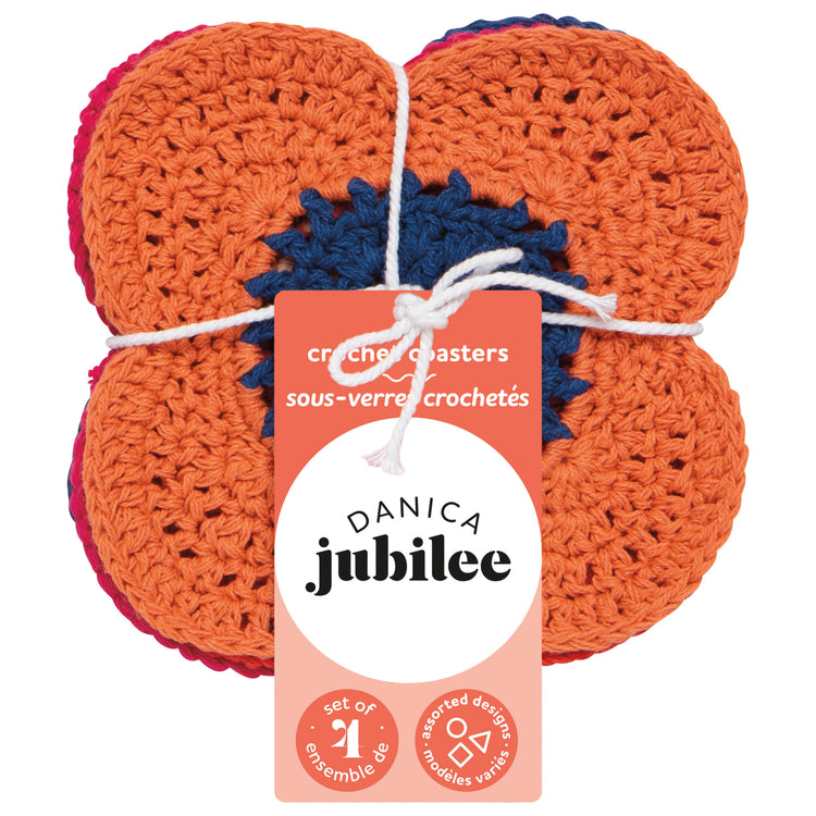 Poppy Crochet Coasters Set of 4 Assorted