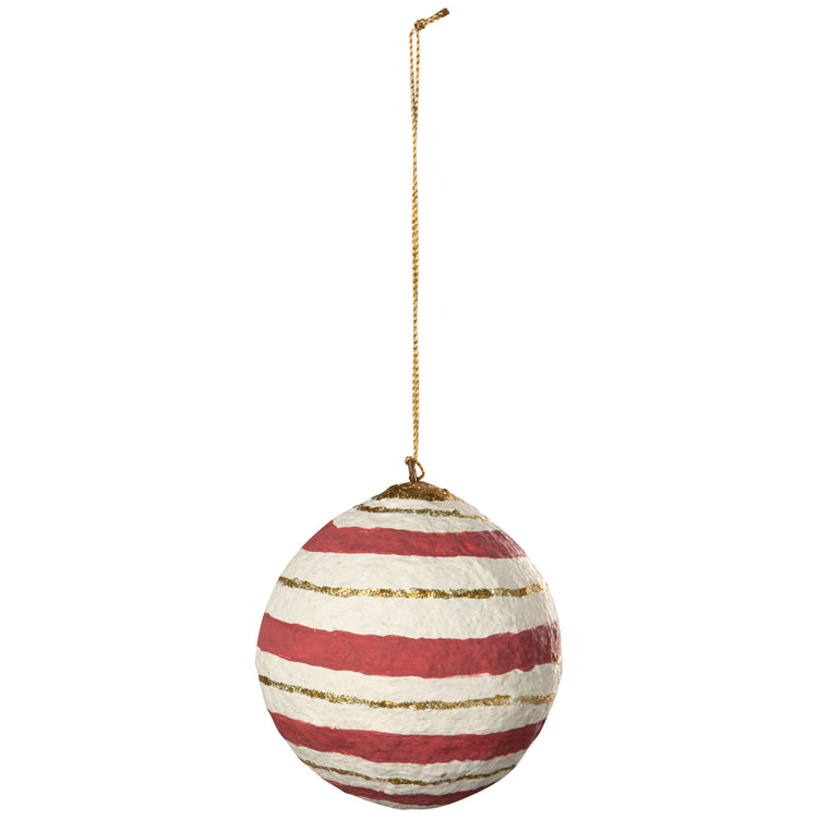 Bauble Mache Christmas Tree Ornaments - 3 Assorted Styles
