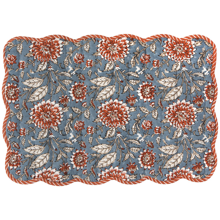 Dahlia Block Print Kantha Placemat