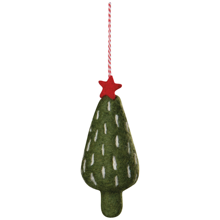 Yuletide Felt Christmas Tree Ornaments - 3 Assorted Styles