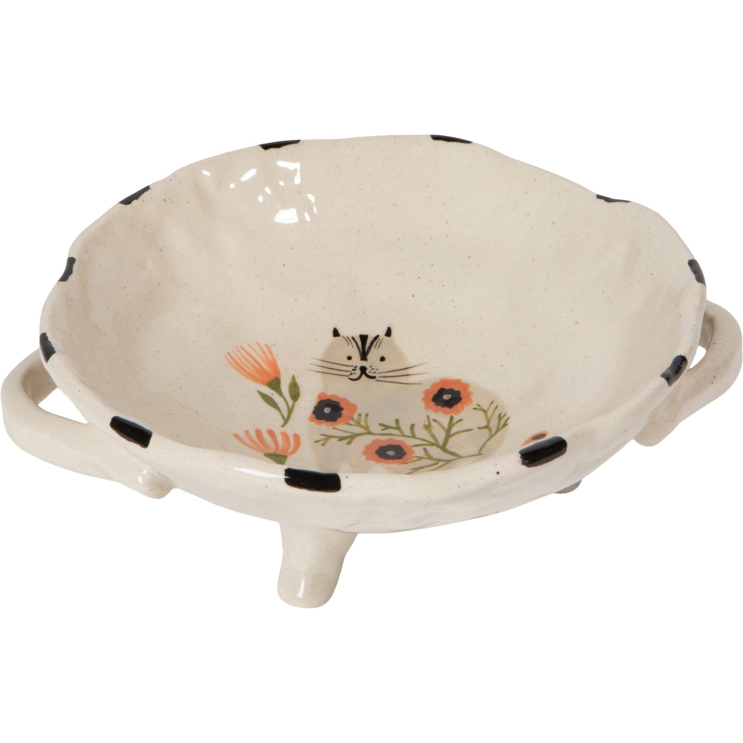 Catbloom Hand Painted Footed Bowl