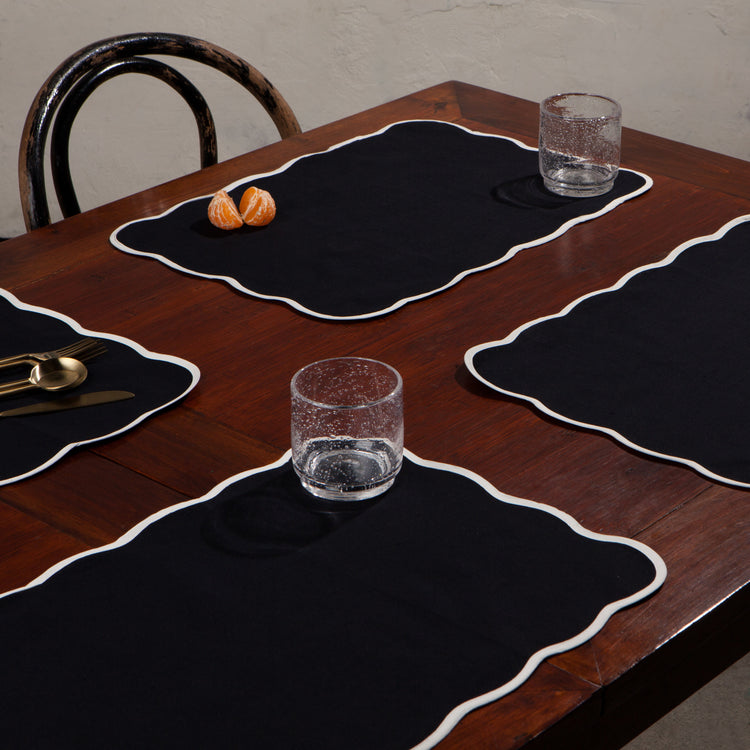 Black Florence Placemats Set of 4