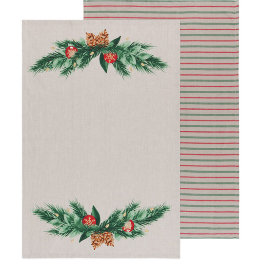 Deck The Halls Coordinated Dishtowels Set of 2