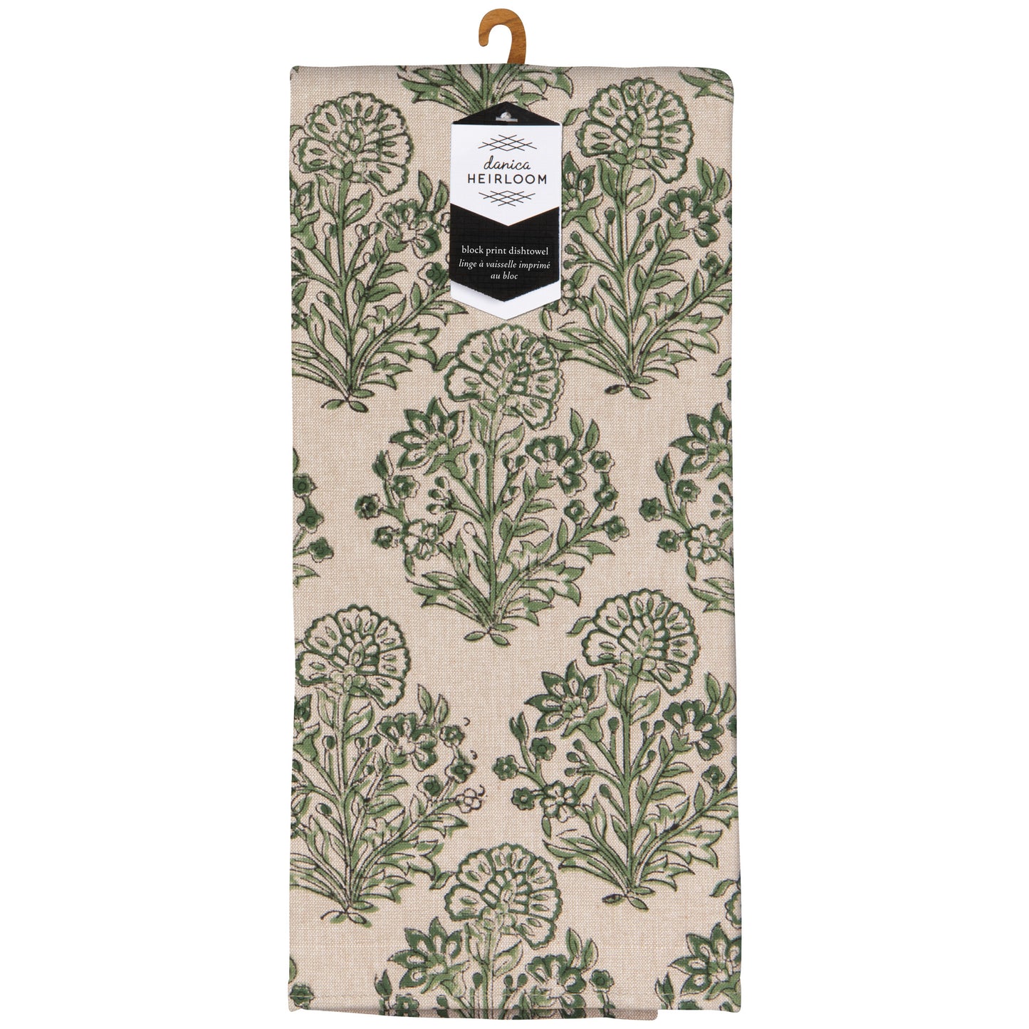 Viridian Block Print Dishtowel