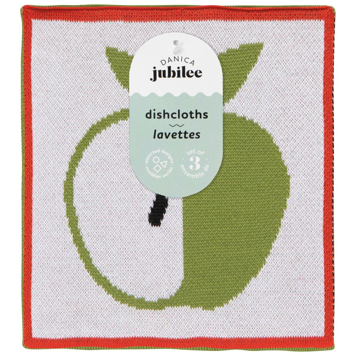 Apple a Day Knit Dishcloth Set of 3