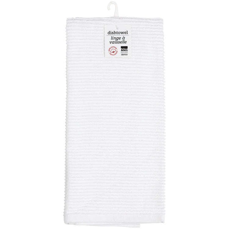 Ripple White Dishtowel