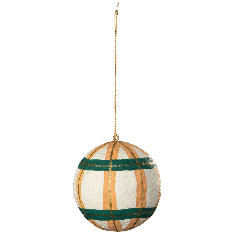 Bauble Mache Christmas Tree Ornaments - 3 Assorted Styles