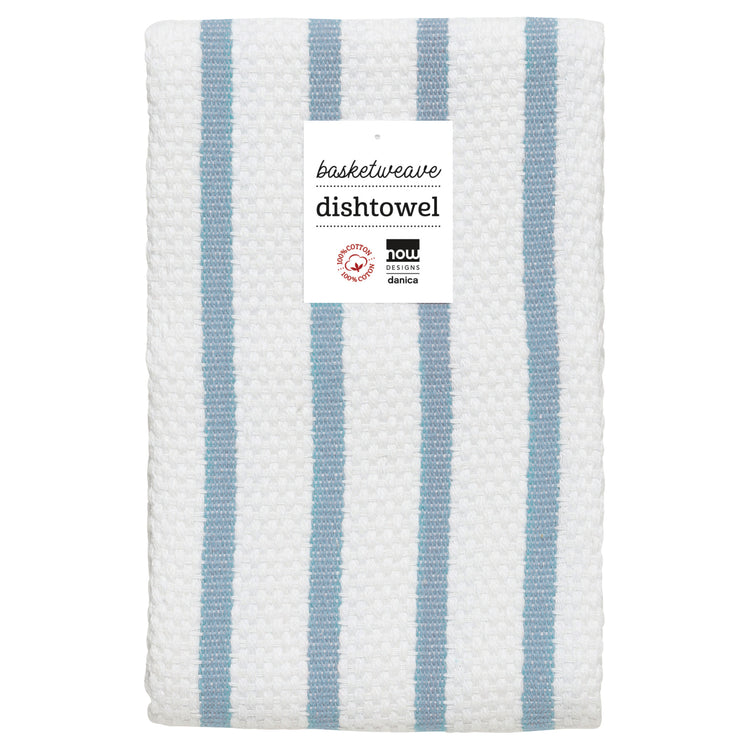 Basketweave Slate Blue Dishtowel