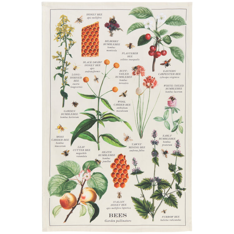 Bee Varieties Fine Print Dishtowel