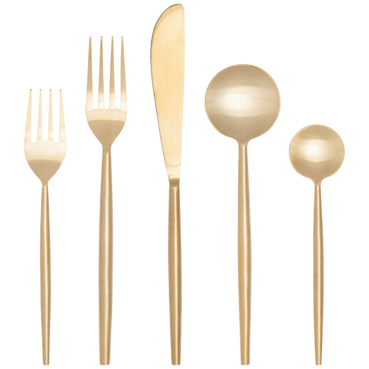 Matte Gold Taper Flatware Set of 5