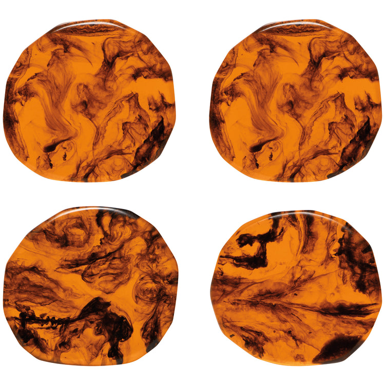 Tortoise Shell Resin Coasters Set of 4