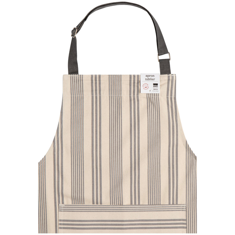 Pencil Stripe Gray Chef Apron