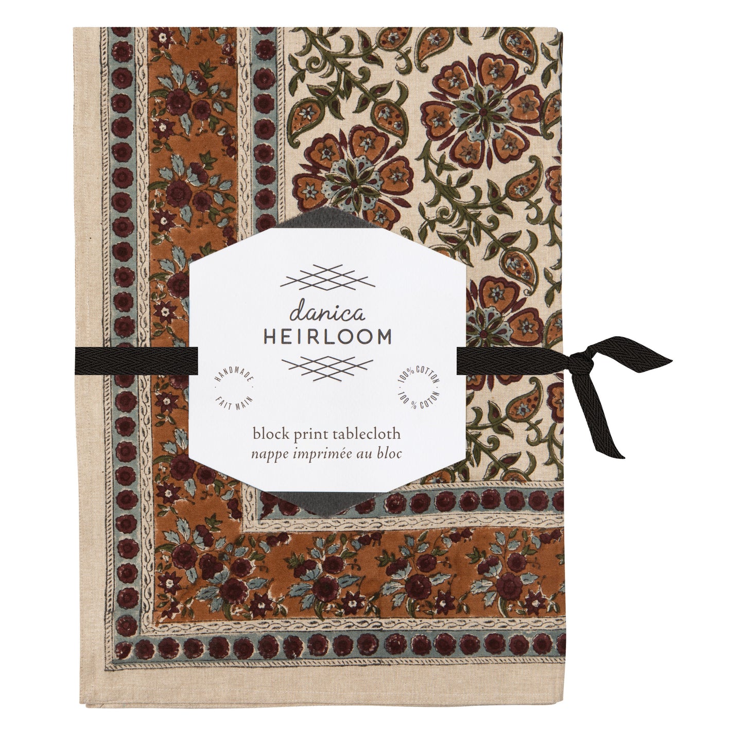 Elysian Block Print Tablecloth 60 x 90 inch