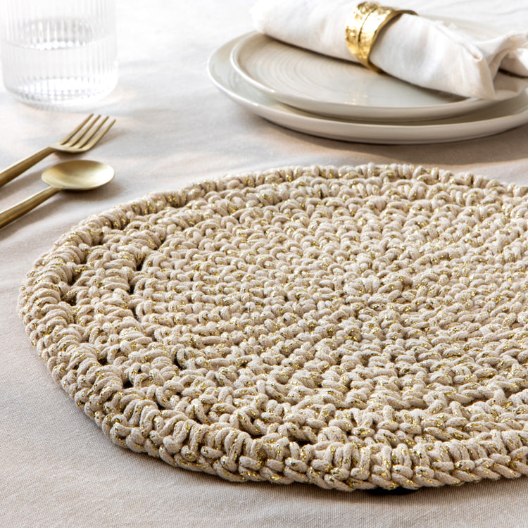 Gold Aura Hand-Knotted Placemat
