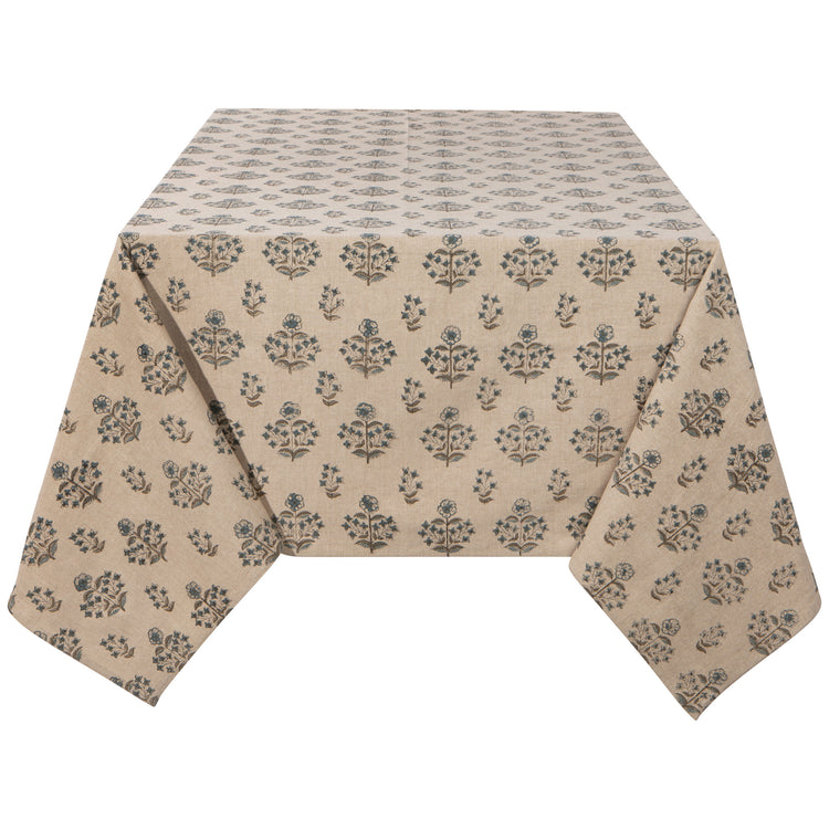 Salvia Block Print Tablecloth 60 x 90 inch