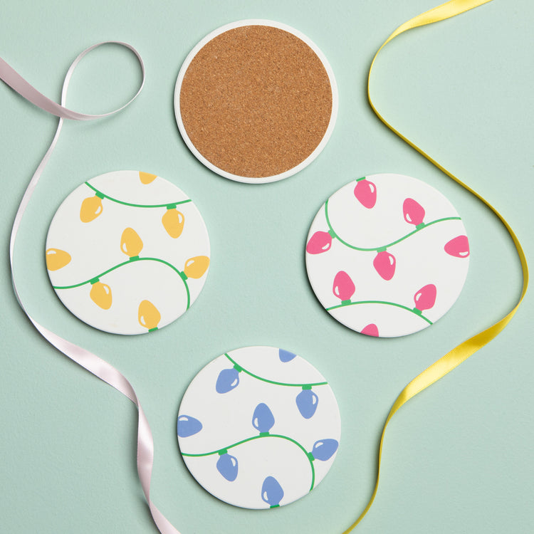 Holiday Glow Soak Up Christmas Coasters Set of 4