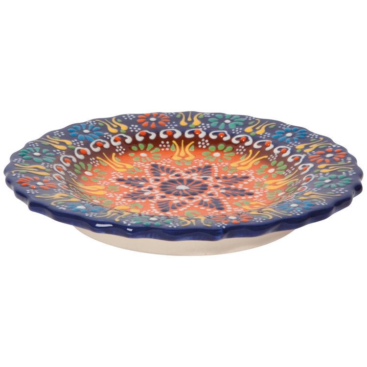 Hand-painted Turkish 7.5 inch Plate - Evani Azure