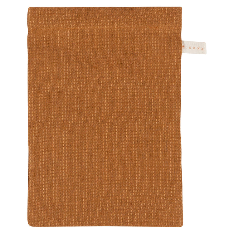 Amber And Natural Linen Bath Mitts Set of 3