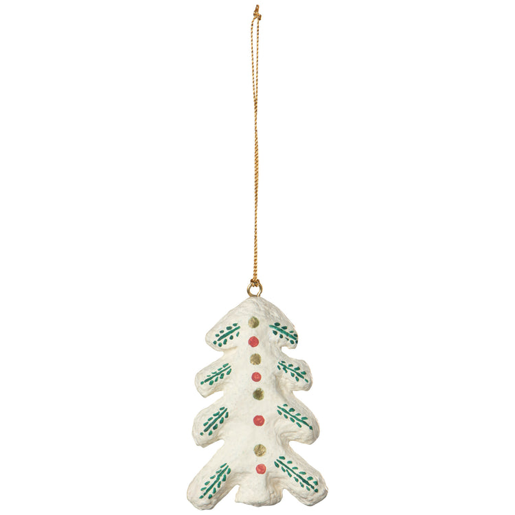 Yuletide Mache Christmas Tree Ornaments - 3 Assorted Styles