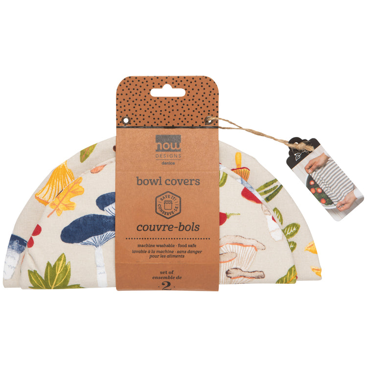 Field Mushrooms Bowl Covers Set of 2