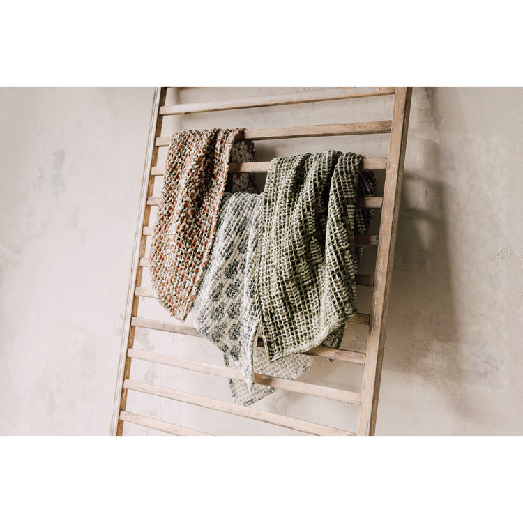 Fern Block Print Waffle Dishtowel