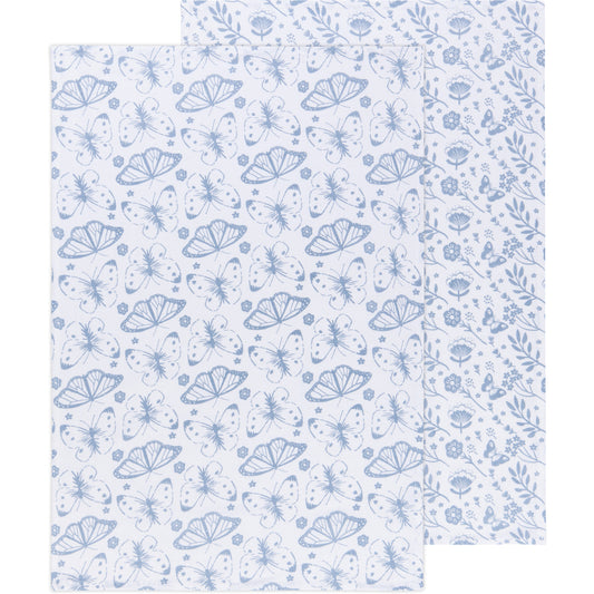 Morning Meadow Slate Blue Floursack Dishtowels Set of 2