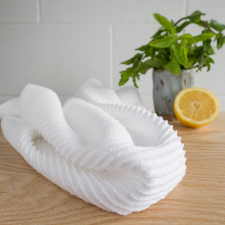 Ripple White Dishtowel