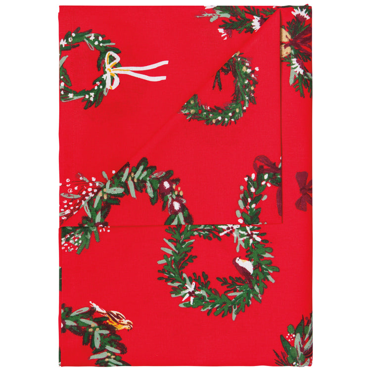 Wreaths Christmas Tablecloth 60 x 90 inch