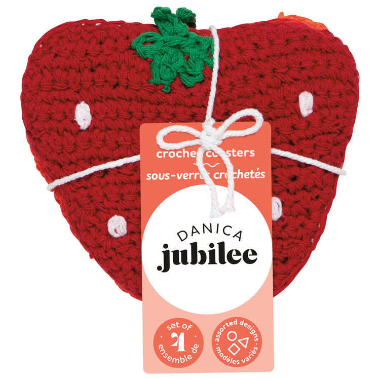 Berry Sweet Crochet Coasters Set of 4 Assorted