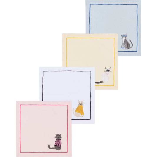 Feline Fine Cocktail Napkins Set of 4