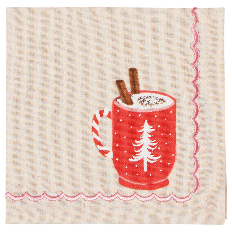 Cozy Cups Christmas Cocktail Napkins Set of 4