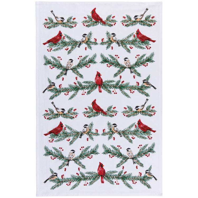Birds & Boughs Christmas Floursack Dishtowels Set of 3