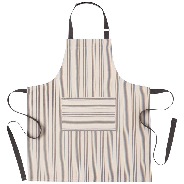 Pencil Stripe Gray Chef Apron
