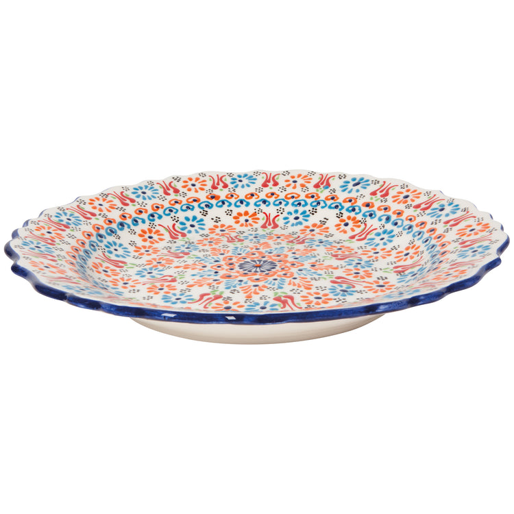 Hand-painted Turkish 12 inch Plate - Evani White