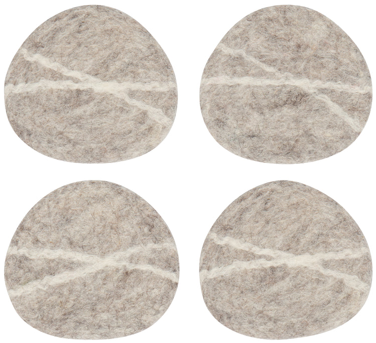 Striato Felt Coaster Set of 4 - Flint