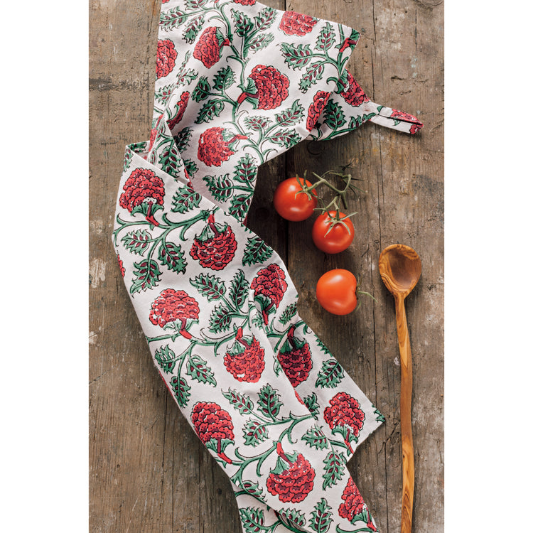 Carnation Block Print Apron