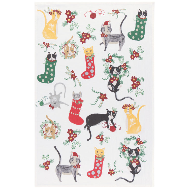 Meowy Christmas Bakers Floursack Dishtowels Set of 3