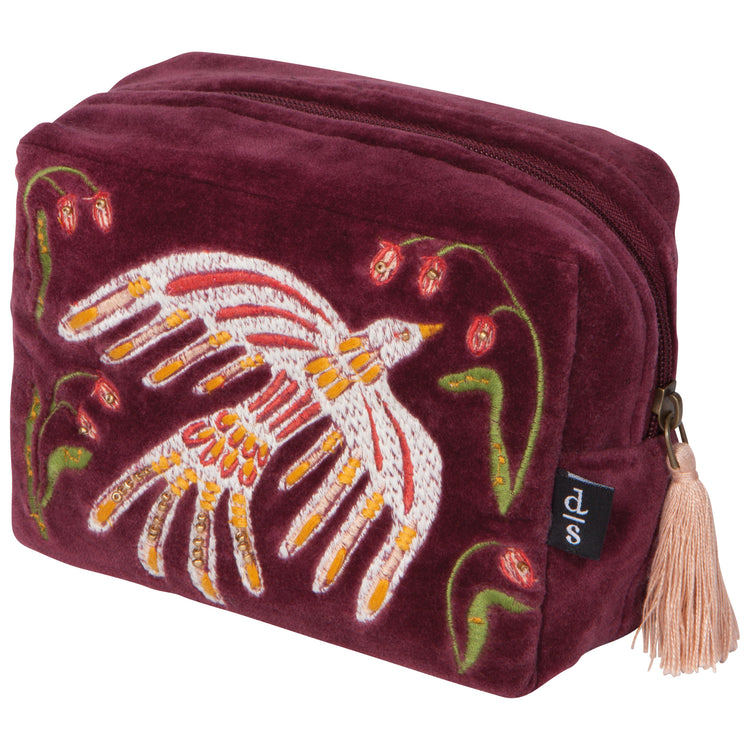 Plume Embroidered Pouch