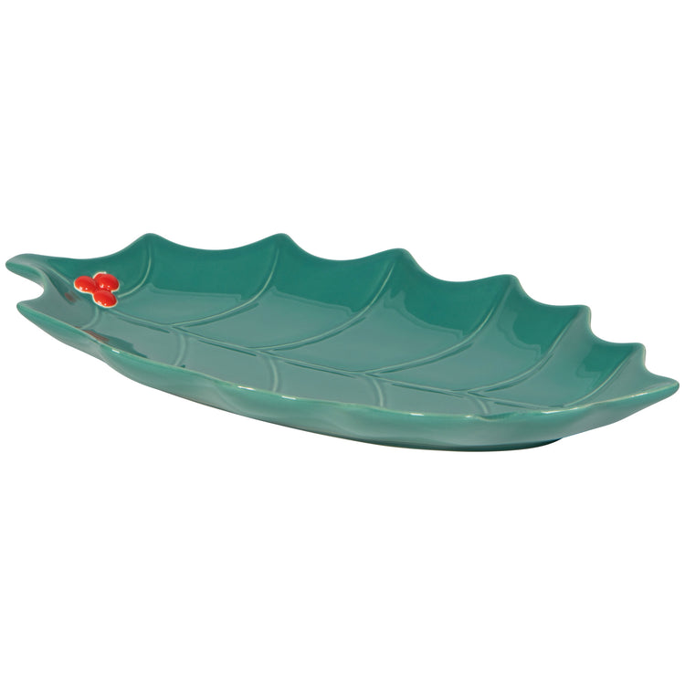 Holly Shaped Christmas Dish