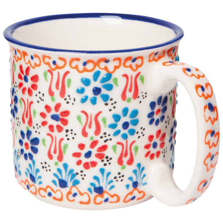 Hand-painted Turkish Mug - Evani White
