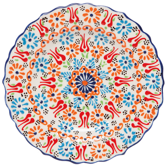 Hand-painted Turkish 7.5 inch Plate - Evani White