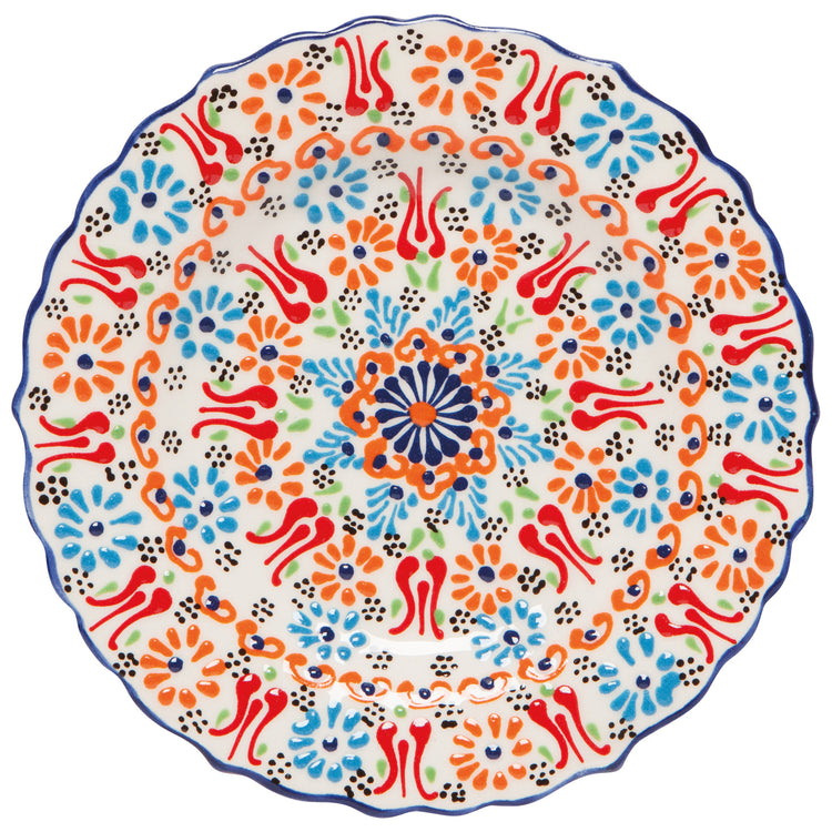 Hand-painted Turkish 7.5 inch Plate - Evani White