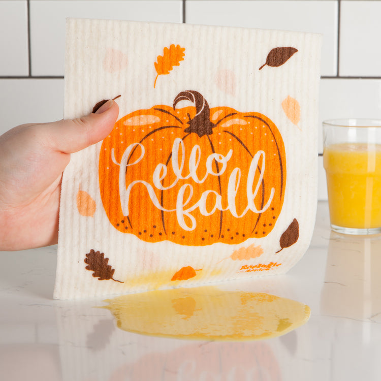 Hello Fall Swedish Sponge Cloth