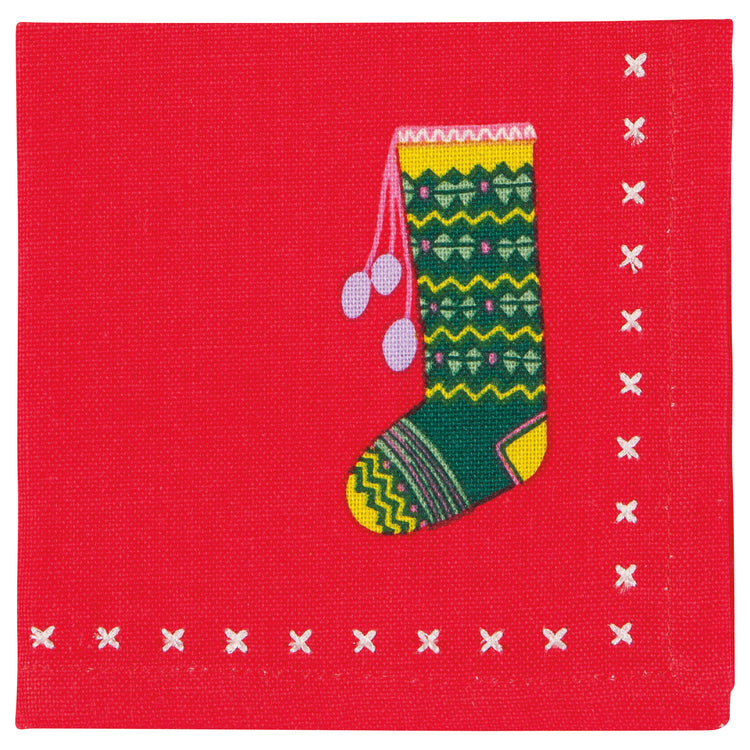 Winter Woolens Christmas Cocktail Napkins Set of 4