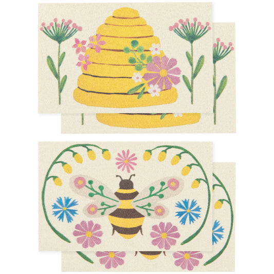 Bee Garden Pop Up Sponges Set of 4 Assorted