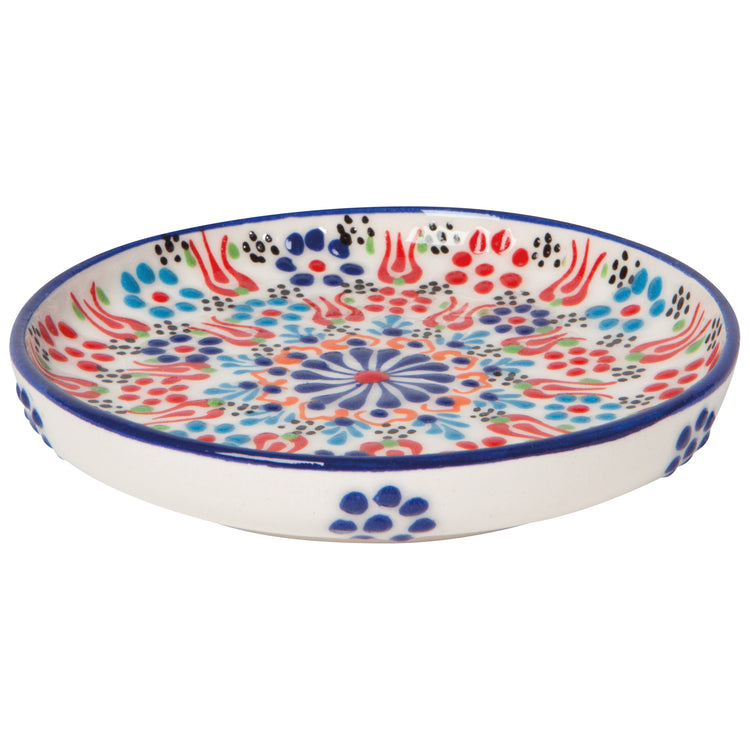 Hand-painted Turkish Dish - Evani White
