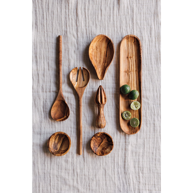 Olive Wood Pinch Bowls Set of 4