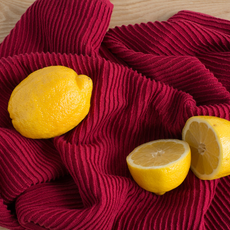 Ripple Carmine Red Dishtowel