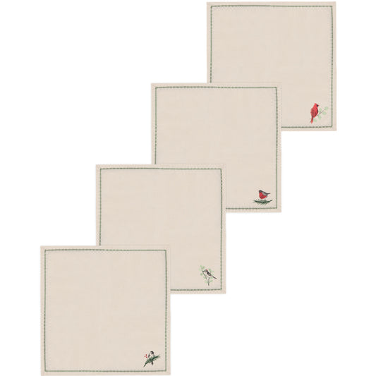 Forest Birds Christmas Napkins Set of 4